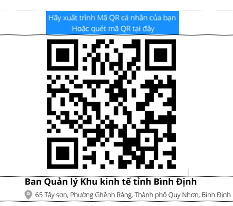 Quản lý thông tin người ra vào địa điểm Ban Quản lý Khu kinh tế bằng mã QR CODE