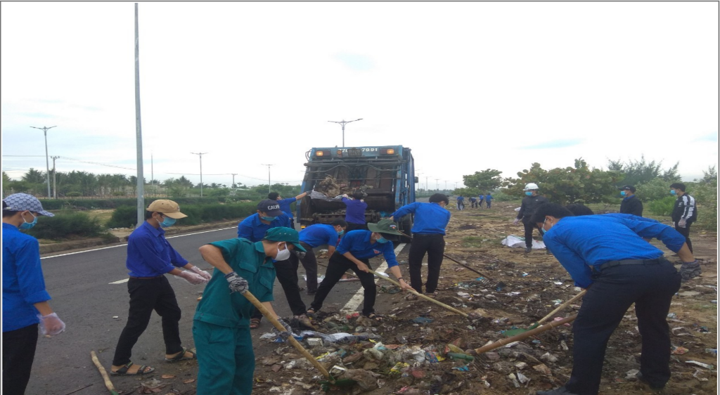 Lễ ra quân dọn vệ sinh, thu gom rác tại Khu kinh tế Nhơn Hội  hưởng ứng chiến dịch làm cho thế giới sạch hơn năm 2020